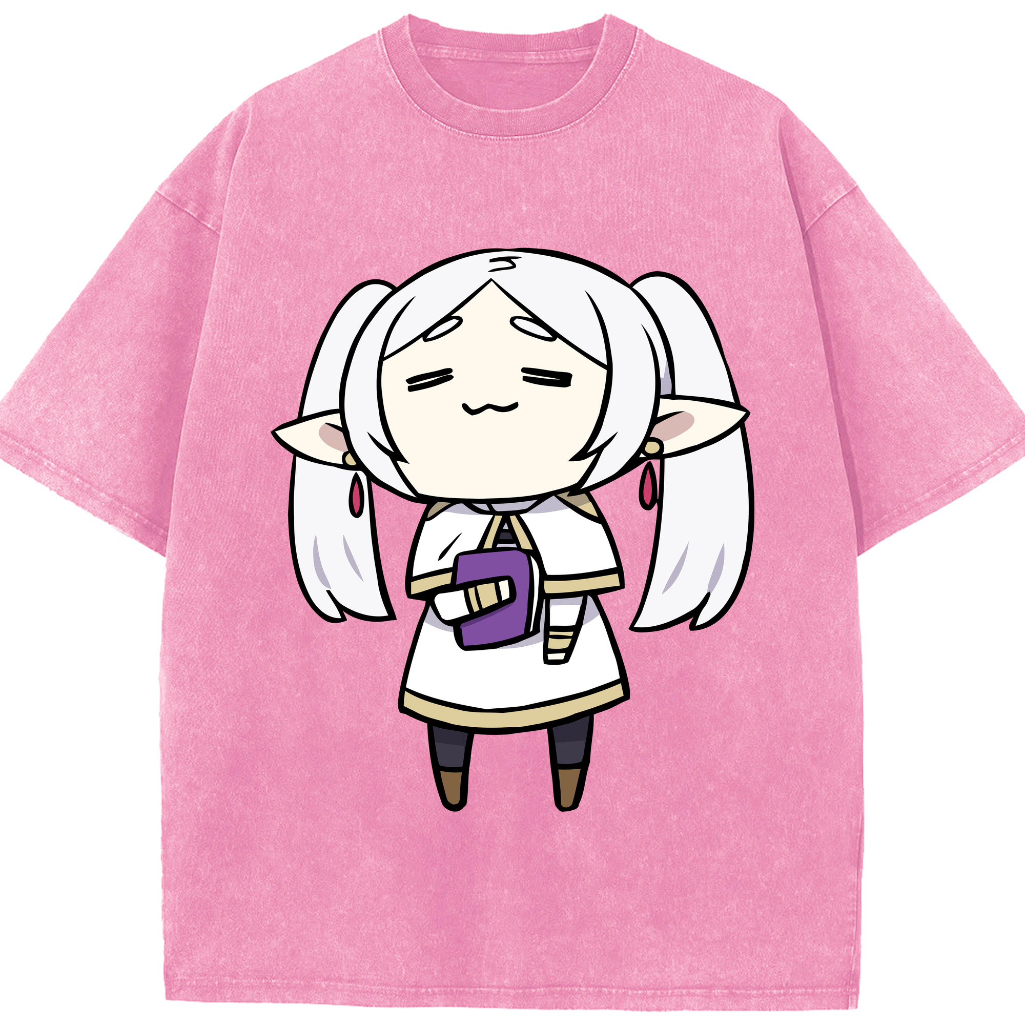 （画像用） 葬送のフリーレン Frieren 綿100% ヴィンテージ風 半袖Tシャツ（フロントプリント）